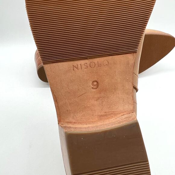 NISOLO Mia Everyday Ankle Bootie Womens 9 Tan Almond Leather Split Shaft Heeled - Picture 8 of 16